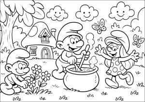 Dibujos para colorear de los pitufos gratis para niños