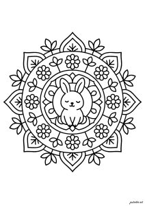 Mandala animal con motivos florales