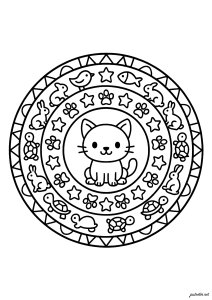 Dibujos para colorear para niños gratis de mandalas