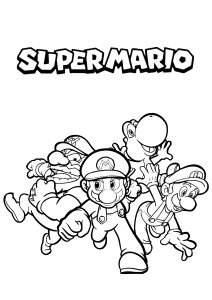 Mario con Luigi, Wario y Yoshi