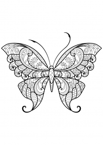 Dibujo gratuito de Mariposa para imprimir y colorear