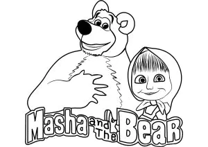Masha Y El Oso Con El Logotipo De La Serie De Animación