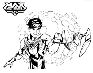 Páginas para colorear de max steel para niños