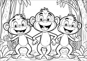 Tres divertidos Monos
