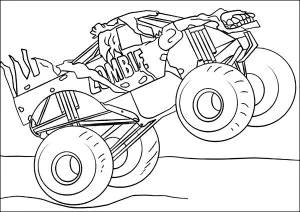 Monster Truck Rugiente, Sobre Las Dos Ruedas Traseras