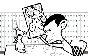 Páginas Para Colorear De Mr Bean Para Niños