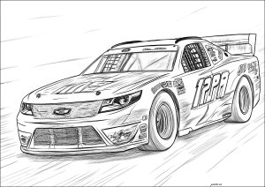 Coche Nascar dibujado a lápiz