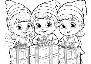 Tres Elfos Navideños