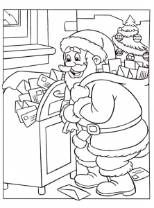Papá Noel Recoge Las Cartas De Los Niños