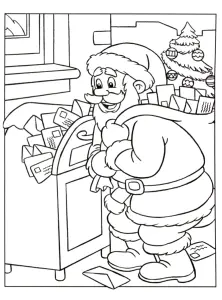 Papá Noel Recoge Las Cartas De Los Niños