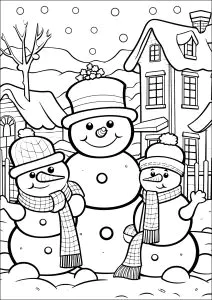 Tres Simpáticos Muñecos De Nieve