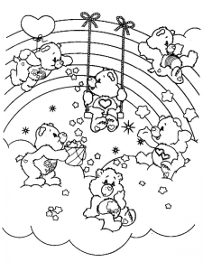 El adorable Osos Amorosos en una nube, con su novia de protagonista - Osos  Amorosos - Dibujos para colorear para niños