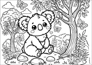 Simpático Koala En Un Bosque