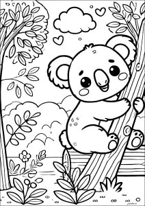 Koala Colgado De Un árbol