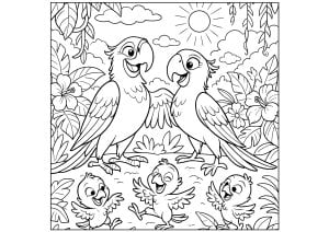 Dibujos para colorear gratis para niños de pájaros