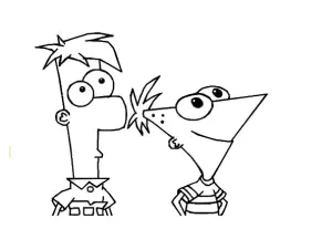 Dibujo De Phineas Y Ferb  Disney  Para Imprimir Y Colorear