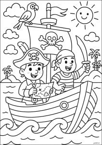 Simple Dibujos para colorear de Piratas Dibujos para colorear de piratas para niños