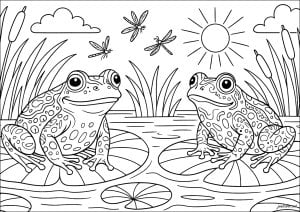Dibujos para colorear para niños de ranas