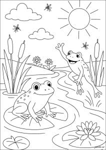 Dibujos para colorear para niños de ranas