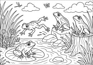 Dibujos para colorear de ranas gratis para niños