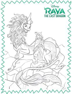 Raya debout - Páginas de Raya y el último dragón para imprimir
