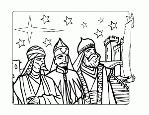Páginas para colorear de Reyes Magos para imprimir gratis