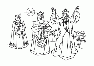 Páginas para colorear de Reyes Magos para niños