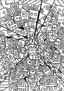 Dibujo De Garabatos Con Muchas Cabezas De Robots
