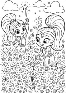 Dibujos para colorear para niños gratis de shimmer and shine