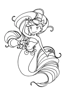 Página Para Colorear De Una Sirena Súper Sencilla