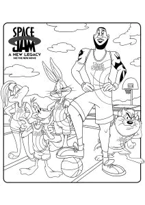 Dibujos para colorear gratis de space jam para niños