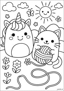 Dibujos para colorear gratis para niños de squishmallow