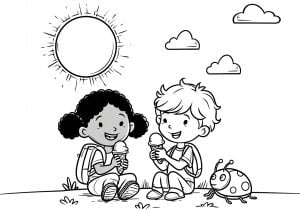 Dos niños disfrutando de helados
