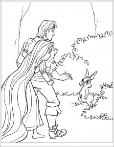 Simple Dibujos Para Colorear De Tangled Rapunzel Para Imprimir Y Colorear
