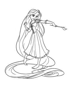 Dibujos para colorear gratis de Tangled Rapunzel para descargar