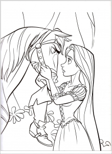 Simple Dibujos para colorear gratis de Tangled Rapunzel para descargar