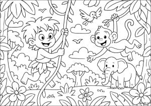 Aventura de tarzán en la jungla