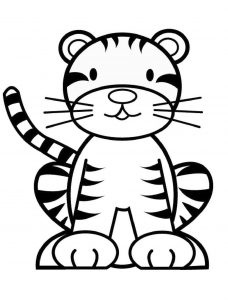 Dibujo de tigre para imprimir y colorear - Tigres - Just Color Niños : Dibujos  para colorear para niños