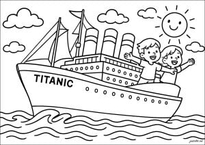 Dibujos para colorear para niños de titanic