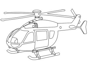 Bonito helicóptero para colorear