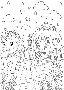 Unicornio y carruaje mágico