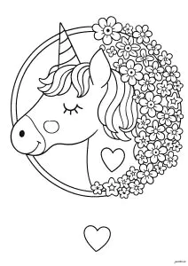 Cabeza Y Flores De Unicornio