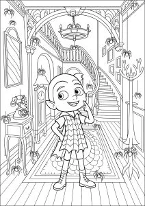 Vampirina en la entrada de su casa