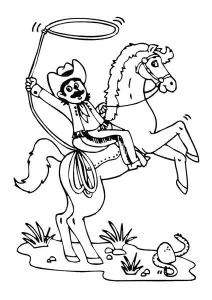 Vaquero A Caballo Con Un Lazo