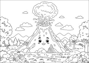 Volcán con cara