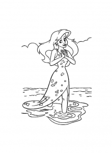 Ariel, a Pequena Sereia, livro para colorir