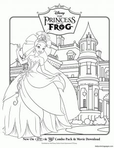 Coloriage de A princesa e o Sapo à imprimer