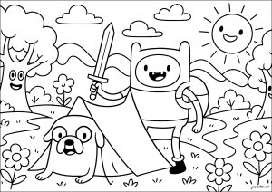 Aventura alegre em plena natureza