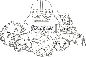 Desenhos Para Colorir De Angry Birds Star Wars Para Descarregar