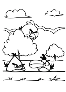 Páginas de coloração para crianças Angry Birds